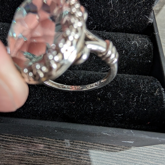 Sterling Silver 925 Blue Stone Ring | Size 6 - Picture 6 of 6